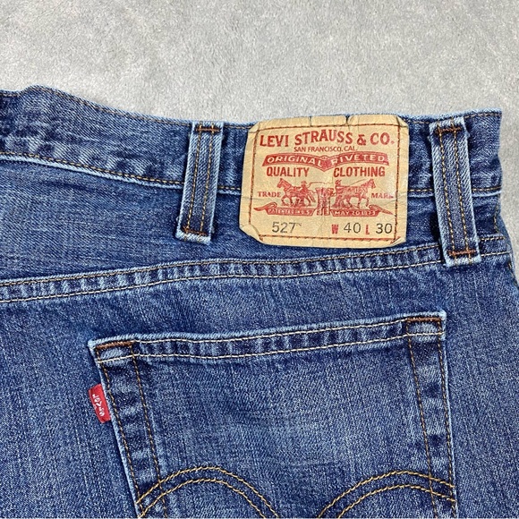 Levi’s Jeans Mens 40x29 Low Boot Cut 527 Denim Pants Wide Leg Comfortable Casual - Picture 9 of 14